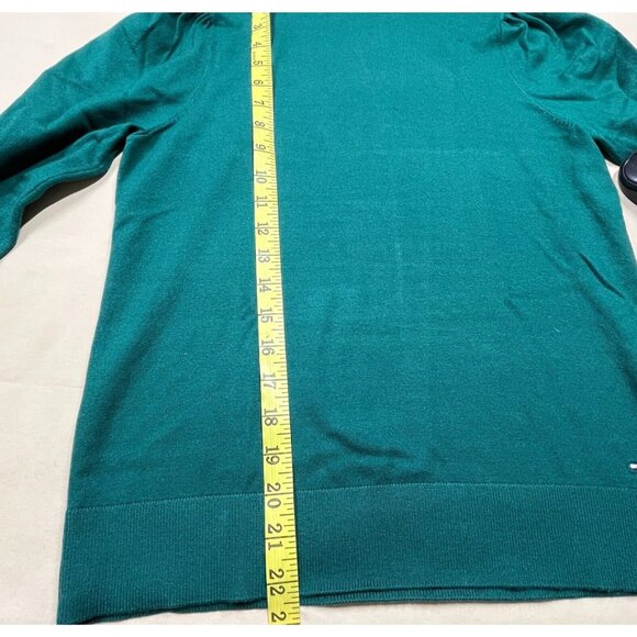 Tommy Hilfiger Pullover Womens Small Green Turtle Neck Knitwear Preppy Logo - Picture 5 of 9
